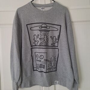 Keith Haring reproduction First Major Exhibition 1982 crewneck sweatshirt